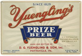 Yuengling Prize Beer Metal Sign